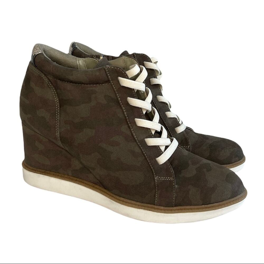 Dr. Scholl’s Green Camo Wedge Bootie Sneaker 11